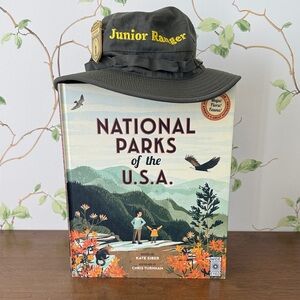 Junior Ranger Hat and National Parks of the USA Hardcover Book by Kate Siber